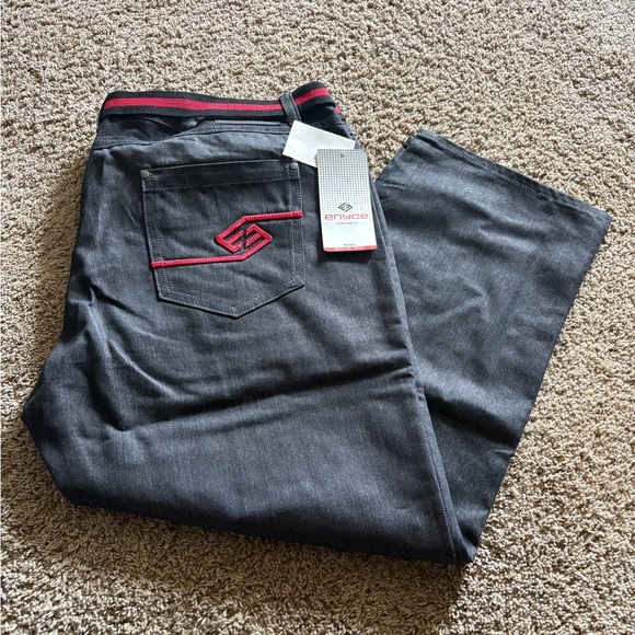 Enyce black Jeans Red y2k men’s sz 52 big & tall - Picture 1 of 12